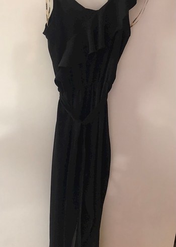 Eka Bürümcük Kumaş Kadın Siyah Tulum(L) - Görsel 3