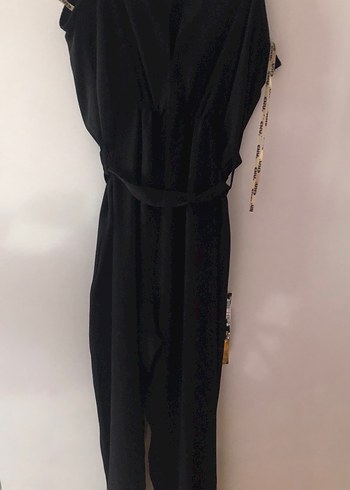 Eka Bürümcük Kumaş Kadın Siyah Tulum(L) - Görsel 8