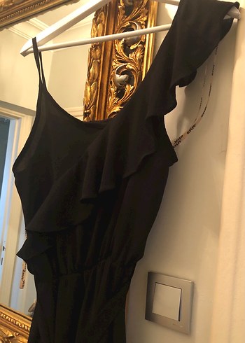 Eka Bürümcük Kumaş Kadın Siyah Tulum(L) - Görsel 5