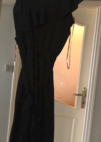 Eka Bürümcük Kumaş Kadın Siyah Tulum(L) - Görsel 9