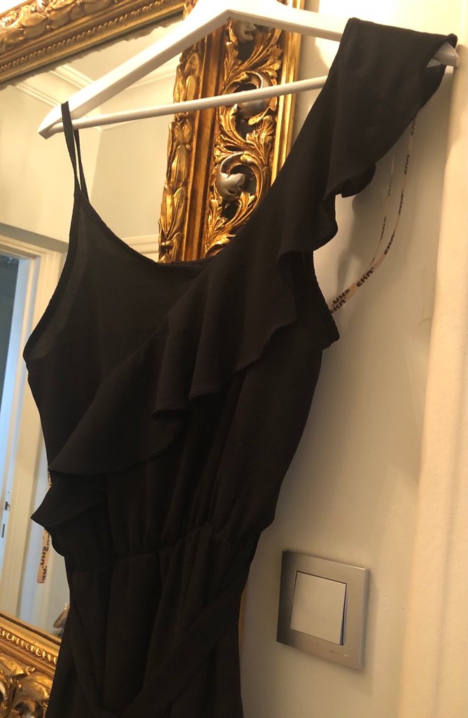 Eka Bürümcük Kumaş Kadın Siyah Tulum(L) - Görsel 5