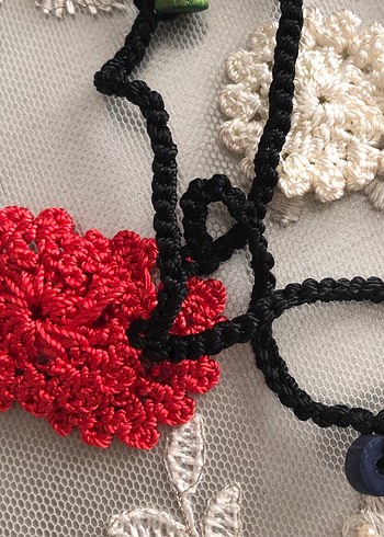 Uzun Çok Renkli Boncuklu Bohem Çiçek Aksesuar - Görsel 2