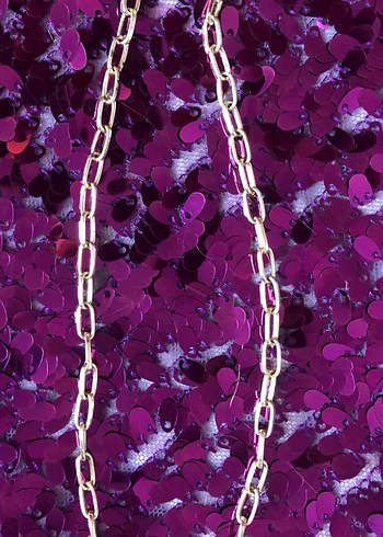 Zincir Detaylı Uzun Altın Kadın Kolye-Bileklik - Görsel 5