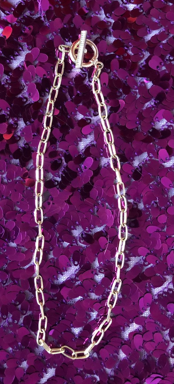 Zincir Detaylı Uzun Altın Kadın Kolye-Bileklik - Görsel 5