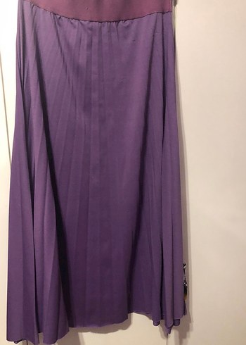 Lila Rengi Pilili Uzun Kadın Etek - Görsel 2