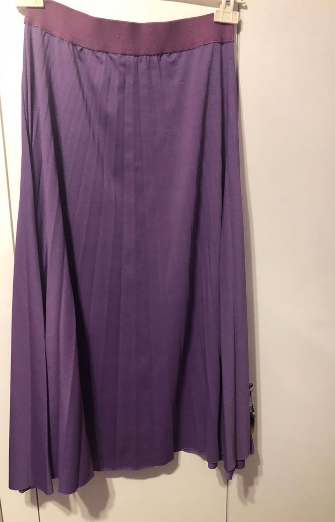 Lila Rengi Pilili Uzun Kadın Etek - Görsel 2