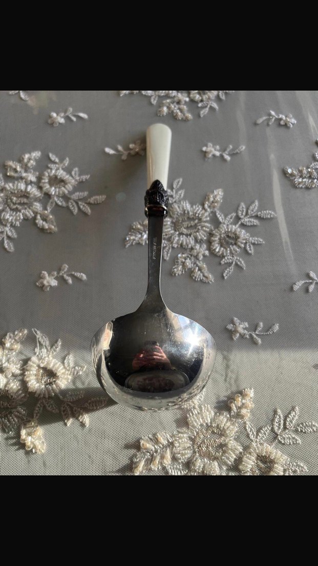 Desenli Kulplu Metal Servis Kepçesi - Görsel 3