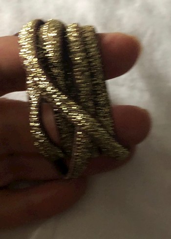 Kahve-Altın Renkli Simli Sütyen Askısı - Görsel 3