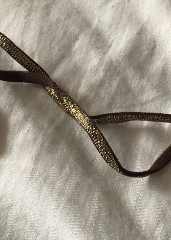 Kahve-Altın Renkli Simli Sütyen Askısı - Görsel 2