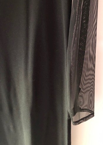 Siyah Tül Kollu Kadın Elbise(L) - Görsel 3