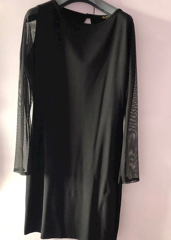 Siyah Tül Kollu Kadın Elbise(L) - Görsel 8