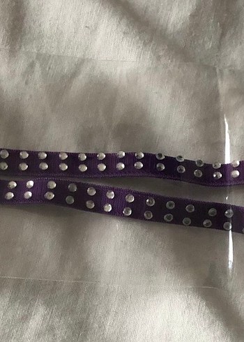 Mor Renkli Taşlı Sütyen Askısı - Görsel 5