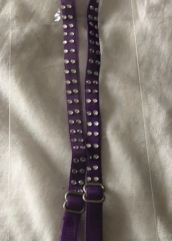 Mor Renkli Taşlı Sütyen Askısı - Görsel 6