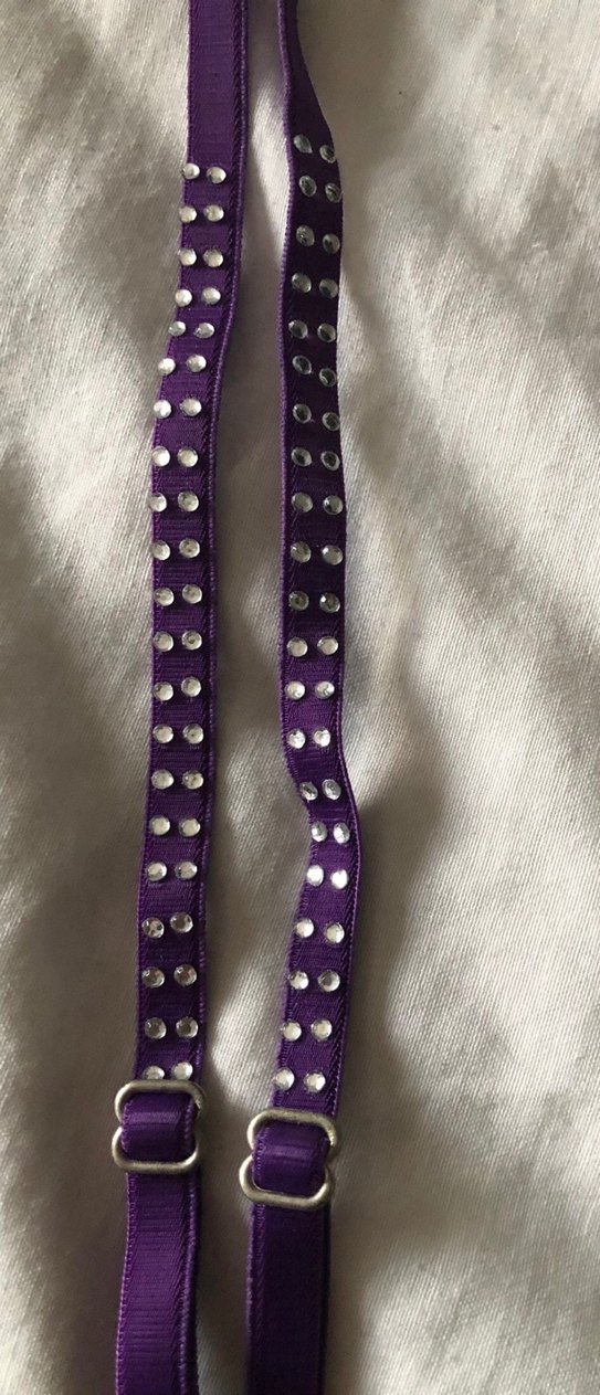 Mor Renkli Taşlı Sütyen Askısı - Görsel 3