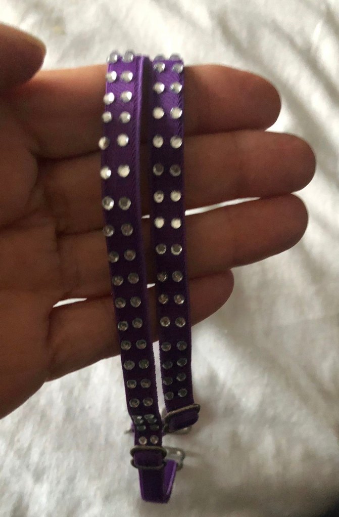 Mor Renkli Taşlı Sütyen Askısı - Görsel 2