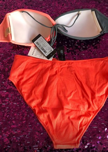 Gri-Turuncu  Bikini Üstü (42-85) - Görsel 2