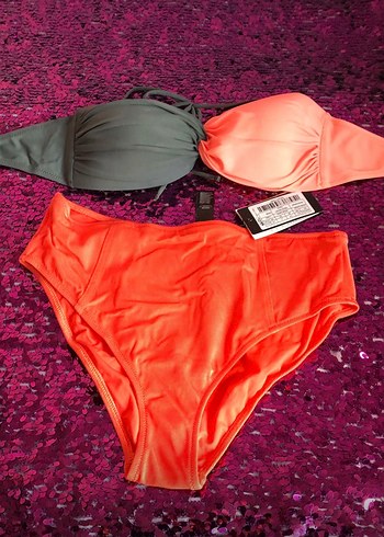 Gri-Turuncu  Bikini Üstü (42-85) - Görsel 4