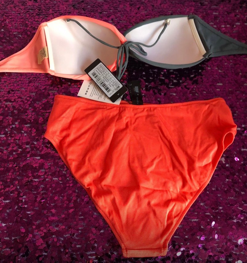 Gri-Turuncu  Bikini Üstü (42-85) - Görsel 2