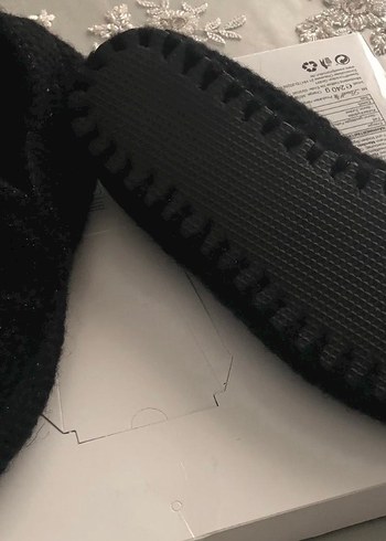 Düğmeli Siyah Örgü Kadın Terlik (38) - Görsel 6