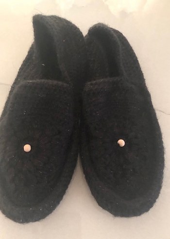 Düğmeli Siyah Örgü Kadın Terlik (38) - Görsel 7