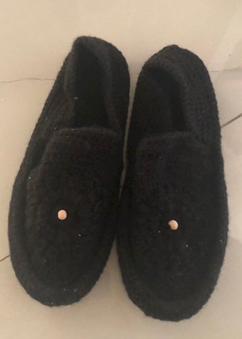 Düğmeli Siyah Örgü Kadın Terlik (38) - Görsel 5