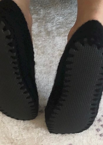 Düğmeli Siyah Örgü Kadın Terlik (38) - Görsel 3