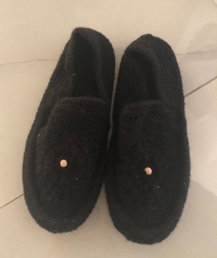 Düğmeli Siyah Örgü Kadın Terlik (38) - Görsel 5