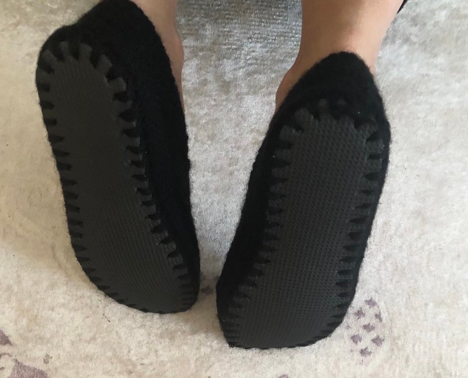 Düğmeli Siyah Örgü Kadın Terlik (38) - Görsel 3