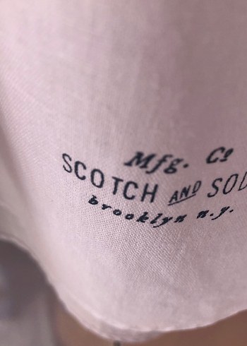 Sctch&Soda Düğmeli Beyaz Keten Erkek Gömlek (L) - Görsel 7