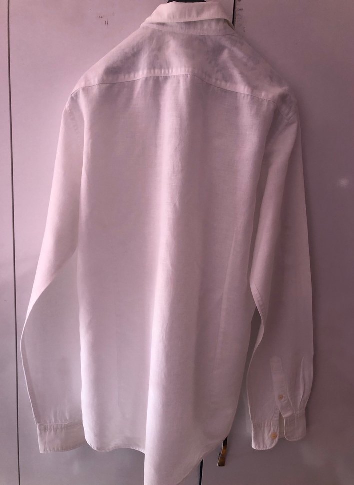 Sctch&Soda Düğmeli Beyaz Keten Erkek Gömlek (L) - Görsel 2