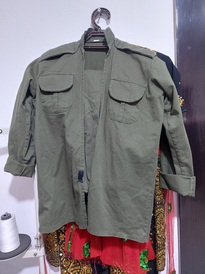 Erkek Haki Uzun Keten Ceket - Görsel 2