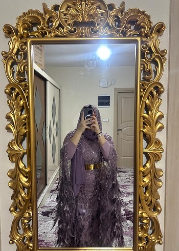 Mor Uzun Salaş Bohem Abiye Elbise - Görsel 5