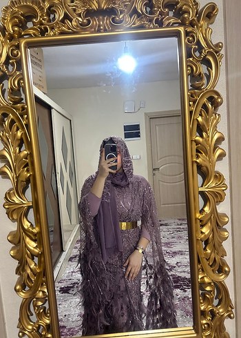 Mor Uzun Salaş Bohem Abiye Elbise - Görsel 3