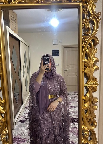 Mor Uzun Salaş Bohem Abiye Elbise - Görsel 4