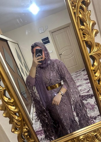 Mor Uzun Salaş Bohem Abiye Elbise - Görsel 2