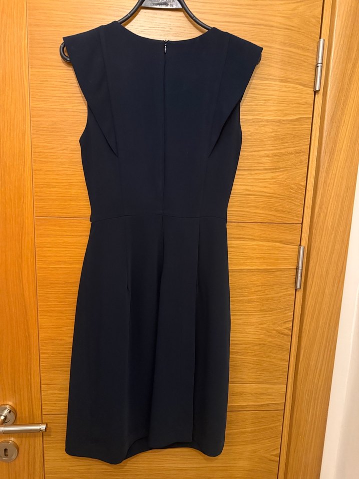 Kemerli Lacivert Midi Ofis Elbisesi - Görsel 2