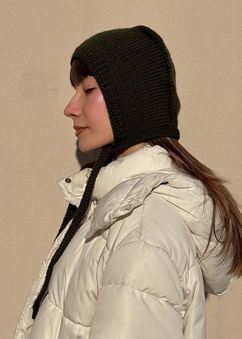 Koyu Yeşil %25 yünlü bone başlık - Görsel 6