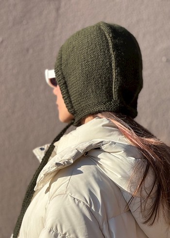 Koyu Yeşil %25 yünlü bone başlık - Görsel 3