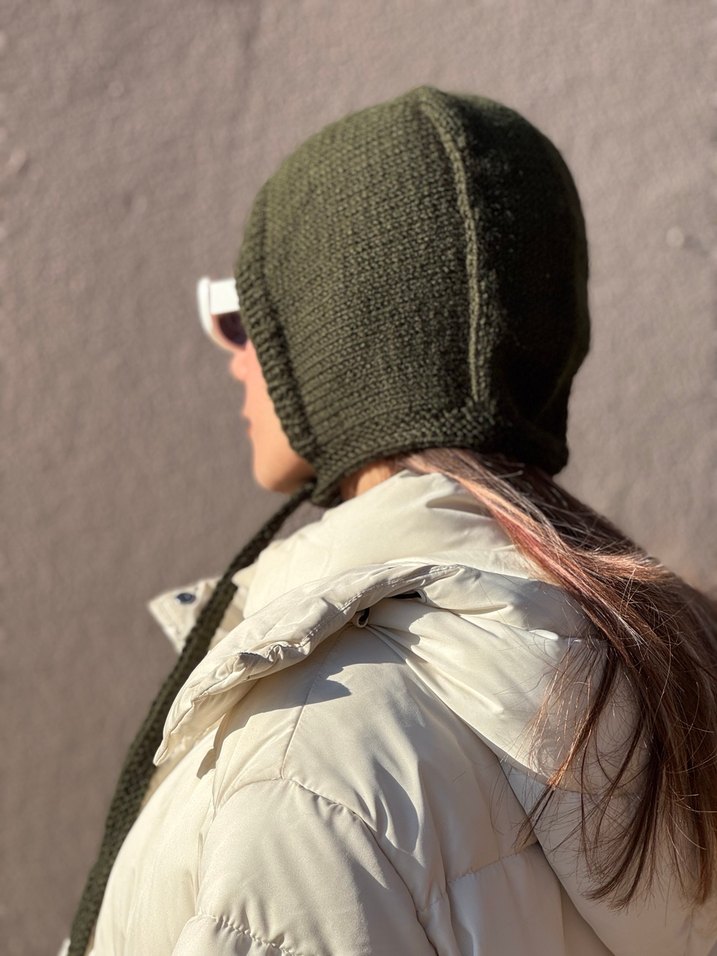 Koyu Yeşil %25 yünlü bone başlık - Görsel 3