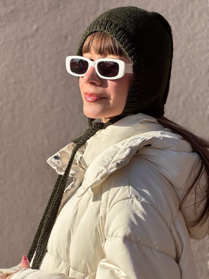 Koyu Yeşil %25 yünlü bone başlık - Görsel 2