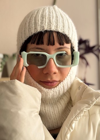 Krem rengi balaclava kar maskesi - Görsel 8