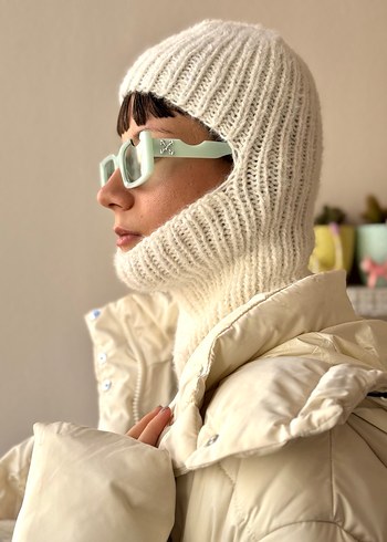 Krem rengi balaclava kar maskesi - Görsel 2