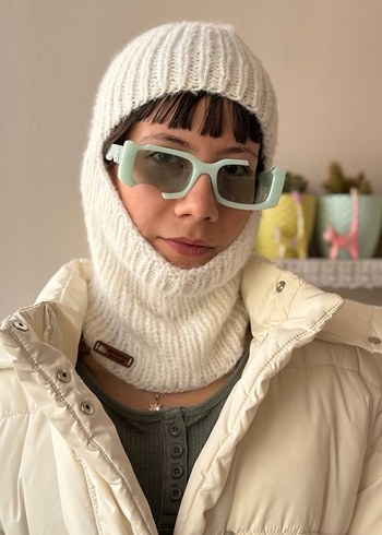 Krem rengi balaclava kar maskesi - Görsel 9