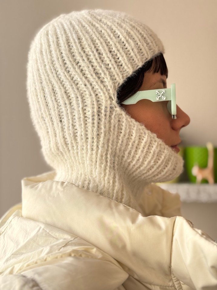 Krem rengi balaclava kar maskesi - Görsel 3