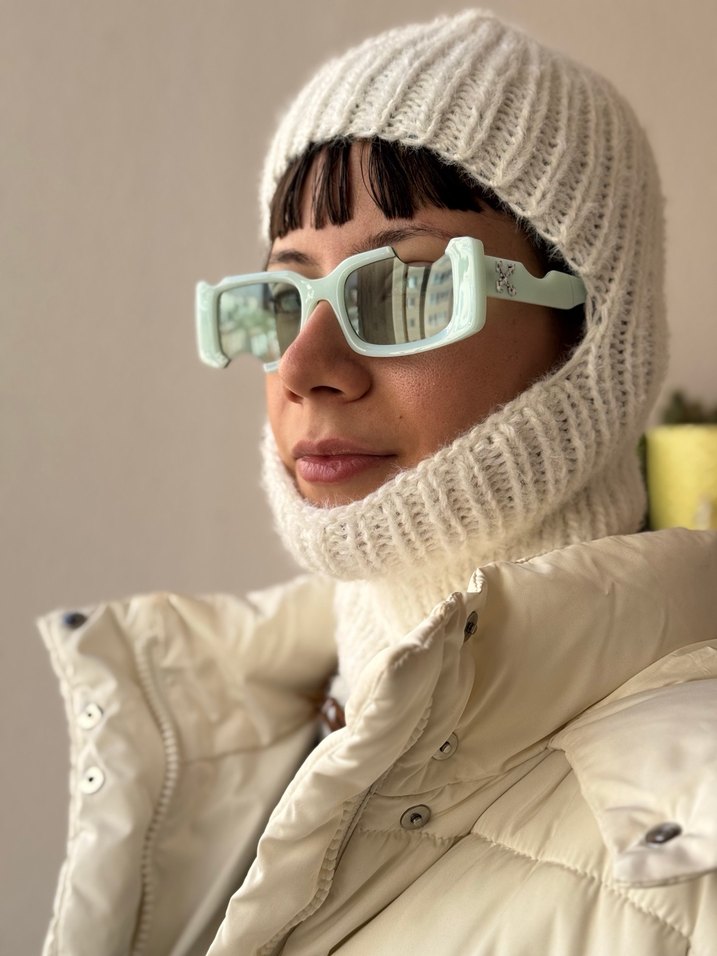 Krem rengi balaclava kar maskesi - Görsel 4