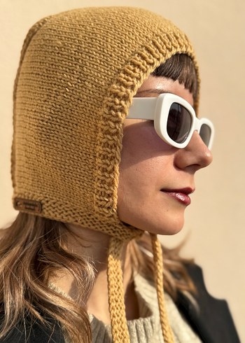 %100 Merino yün bone balaclava- sütlü kahve - Görsel 2