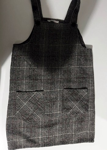 Gri Kareli Kadın Kısa Salopet - Görsel 2