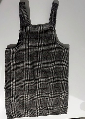 Gri Kareli Kadın Kısa Salopet - Görsel 4