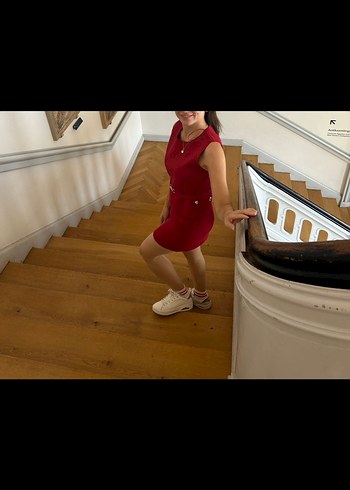 Kırmızı Kemerli Mini Triko takım - Görsel 2