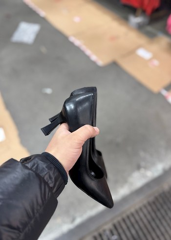 Siyah Tokalı Stiletto Kadın Ofis Ayakkabısı - Görsel 2